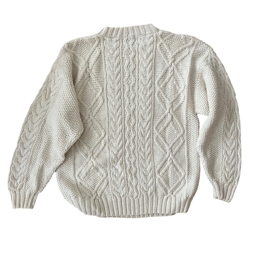 Cozy Cable Knit Crewneck Sweater - Cream - Picture 3 of 6